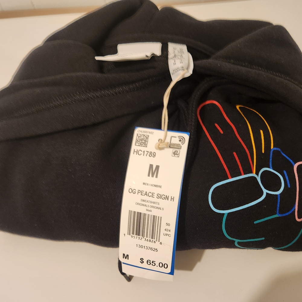 Adidas Black Hoodie with Colorful Design